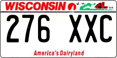 WI license plate 276XXC