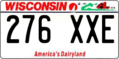 WI license plate 276XXE