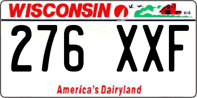 WI license plate 276XXF