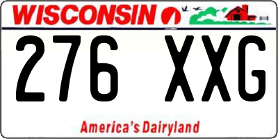 WI license plate 276XXG