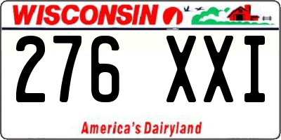 WI license plate 276XXI