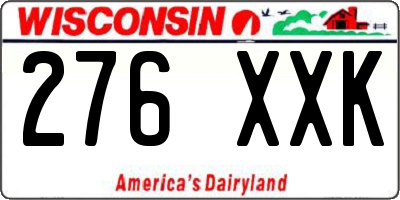 WI license plate 276XXK