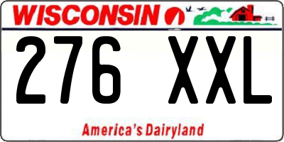 WI license plate 276XXL