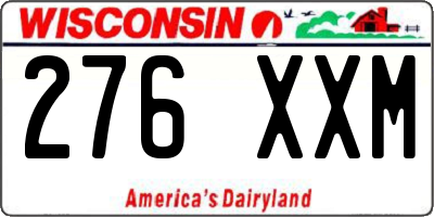 WI license plate 276XXM