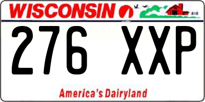WI license plate 276XXP
