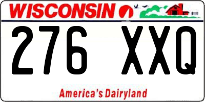 WI license plate 276XXQ