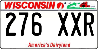 WI license plate 276XXR