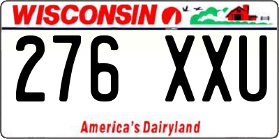 WI license plate 276XXU