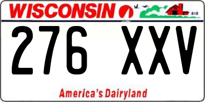 WI license plate 276XXV