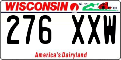 WI license plate 276XXW
