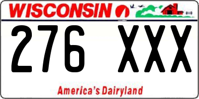 WI license plate 276XXX