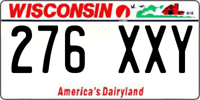 WI license plate 276XXY