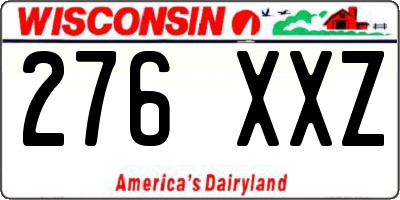WI license plate 276XXZ