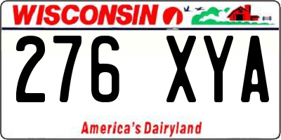 WI license plate 276XYA
