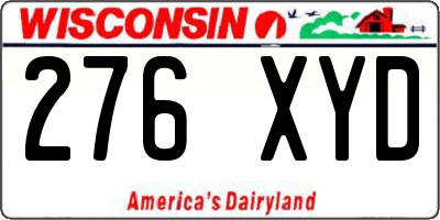 WI license plate 276XYD