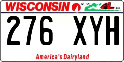 WI license plate 276XYH