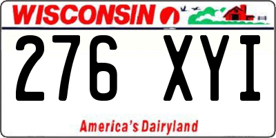 WI license plate 276XYI