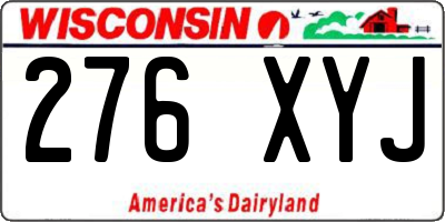 WI license plate 276XYJ