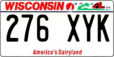WI license plate 276XYK