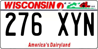 WI license plate 276XYN