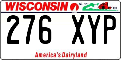 WI license plate 276XYP