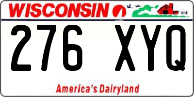 WI license plate 276XYQ