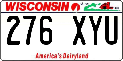 WI license plate 276XYU