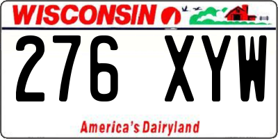 WI license plate 276XYW