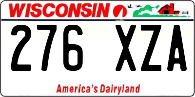 WI license plate 276XZA