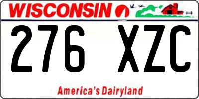 WI license plate 276XZC