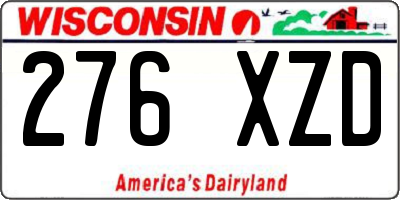 WI license plate 276XZD