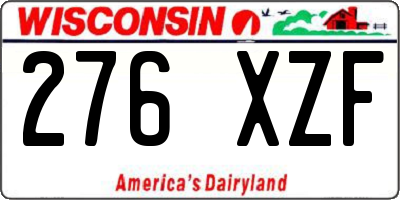 WI license plate 276XZF