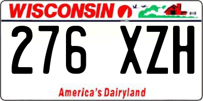 WI license plate 276XZH