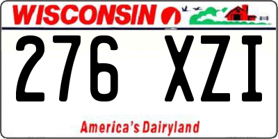 WI license plate 276XZI