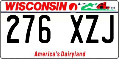 WI license plate 276XZJ