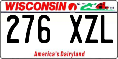 WI license plate 276XZL