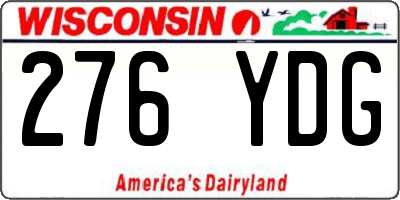 WI license plate 276YDG