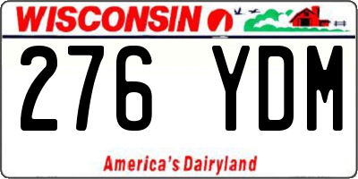 WI license plate 276YDM