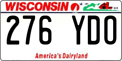 WI license plate 276YDO