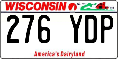 WI license plate 276YDP