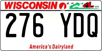 WI license plate 276YDQ