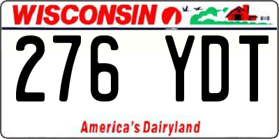 WI license plate 276YDT