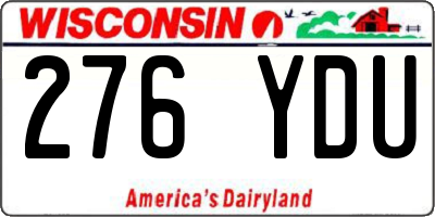 WI license plate 276YDU