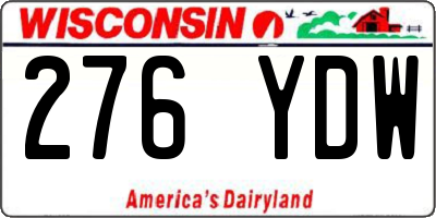 WI license plate 276YDW
