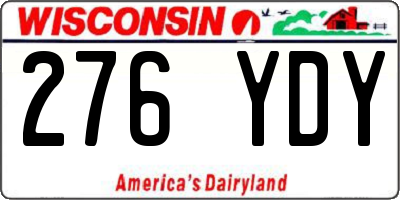 WI license plate 276YDY