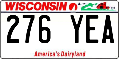 WI license plate 276YEA