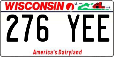 WI license plate 276YEE