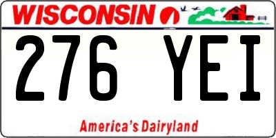WI license plate 276YEI