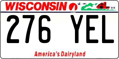 WI license plate 276YEL