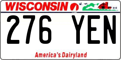 WI license plate 276YEN